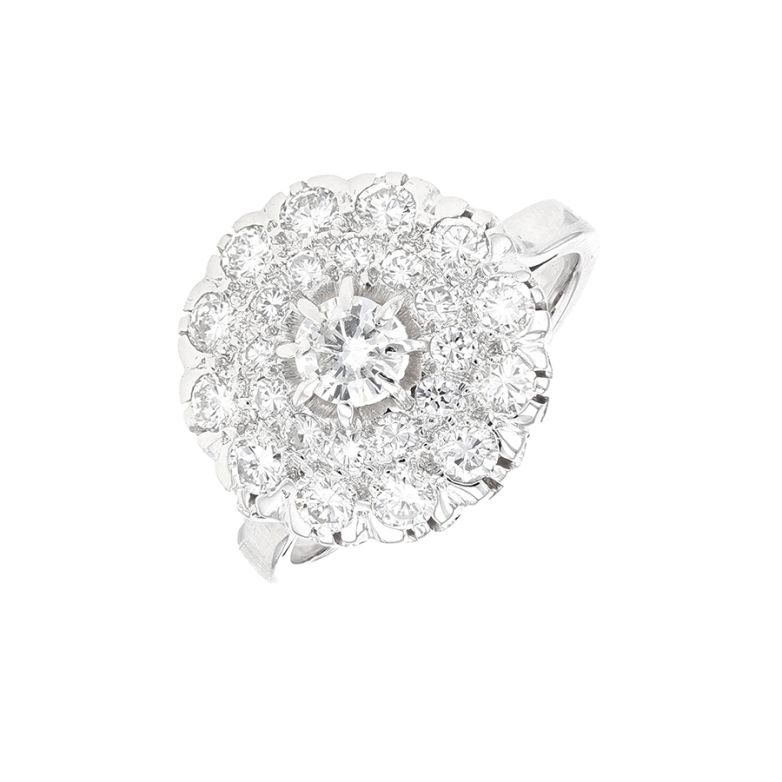 Bague vintage diamants 1.08 carat or blanc 5.70g Comme neuf -  reconditionné disponible sur Gemme Les Bijoux